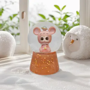 Tierharz LED 45mm Schneekugel Kunst glas Schneeball für DIY Musik Thema Home Decoration & Geschenk Souvenir