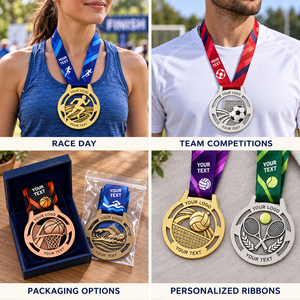 Custom Sports Medals With Engraving Zinc Alloy Finisher Awards <b>For</b> Events And Competitions OEM ODM medal manufacturer - Product Image 2