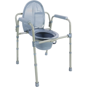 Sedia Comoda PEPE P40010 con Seduta Regolabile (3 in 1), Sedia Rialzata per WC, Sedia da Doccia per Anziani, Grigio - Product Image 5