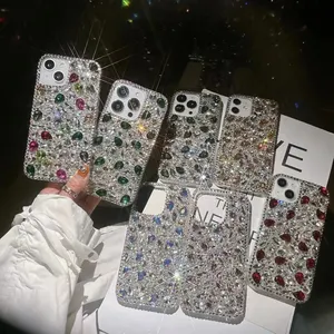 For iPhone 14 Case for Women Girls 3D Glitter Sparkle Bling Case 13ProMax Luxury Shiny Crystal Rhinestone Diamond Bumper Clear