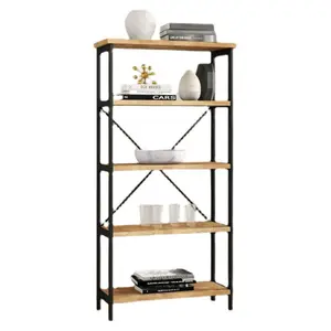 Nordic Eenvoudige Boekenplank Bibliotheek Metalen Frame Wand Gemonteerd Modern 5-Tier Vloer Boekenkast Display