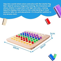 Tableau mural sensoriel créatif lumineux à LED pour enfants autistes, jeux éducatifs STEM, équipement de salle sensorielle, tableau à chevilles mural