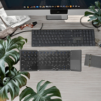 OEM ODM Kustom Portabel Keyboard Laptop Lipat Tiga Sisi dengan Touchpad, Nirkabel BT USB-C, Ukuran Penuh, Baru