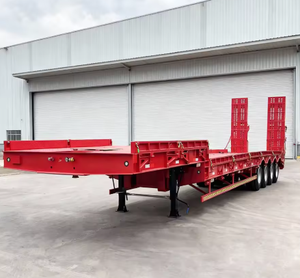 Remolque de Plataforma Baja Ligero de 3 Ejes y 60 Toneladas, 4 Ejes y 100 Toneladas, Semirremolque de Baja Altura, Remolque de Carga de Plataforma Baja - Product Image 2
