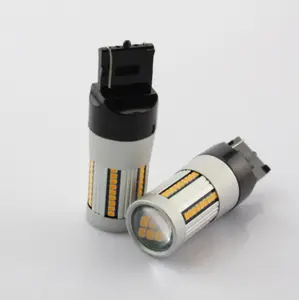 Luz led de señal de giro para coche, 21W, 66SMD, lámpara de luces diurnas, 7440, 7443, t20/w21w, smd, ámbar