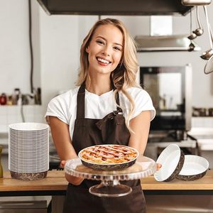 Moldes <span class=keywords><strong>de</strong></span> Papel para Hornear Pasteles, Moldes Redondos Desechables Retro para Tartas, Moldes <span class=keywords><strong>de</strong></span> Papel Resistentes al Calor para Hornear Pasteles, Muffins, Tartas y Quiches - Product Image 4