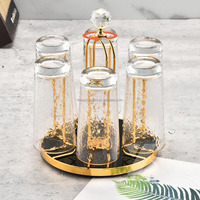 Présentoir rotatif multifonctionnel pour tasses, support de comptoir pour verres avec décor en forme de feuille
