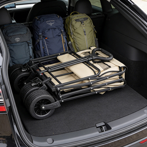 Chariot utilitaire pliable, capacité de 220 lb, chariot de plage et de parc robuste pour l'extérieur avec table pour le <span class=keywords><strong>jardin</strong></span>, le camping, les sports et les courses - Product Image 2