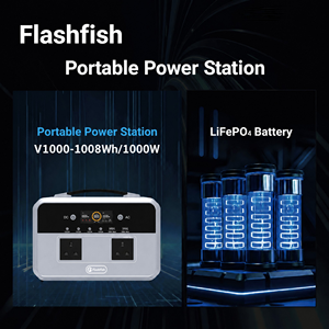 Station d'alimentation LiFePO4 1000W 1000Wh pour ordinateur portable et téléphone, batterie au phosphate de fer et de lithium, onde sinusoïdale pure, durée de vie de 4500 cycles - Product Image 1