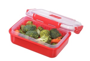 Vaporiera per Microonde per Verdure. Cestello per cottura a vapore adatto al microonde per verdure / broccoli / pesce. Contenitore per vapore con coperchio ventilato, 0,8 litri - Product Image 2