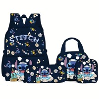 Ensemble de sacs d'école pour enfants, motif dessin animé mignon, pour filles et garçons, sac à dos, trousse à crayons, sac à lunch, 4 pièces