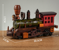 Set Kereta Kayu Vintage Eropa yang Laris Manis. Dekorasi Rumah Kreatif Model Kereta Api untuk Meja. Kerajinan Kayu.