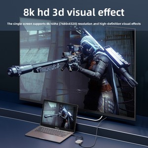 Лидер продаж, конвертер Thunderbolt <span class=keywords><strong>3</strong></span>-Dual DP 8 К60 Гц, адаптер для ноутбука Type-C, новое состояние, трансграничный - Product Image 3