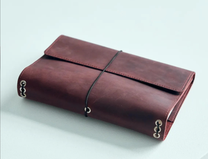 Reliure à anneaux en cuir PU personnalisée A5 A6 6 anneaux métalliques - Product Image 4