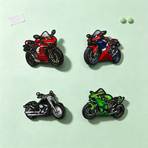 Pin de Solapa Metálico Esmaltado Personalizado al por Mayor con Temática Retro de Motocicleta para Motociclistas, Regalo, Promoción, en Stock - Product Image 1