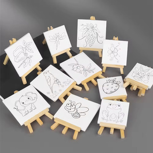 Panwenbo Acrylic Màu Nước Mini Giá Vẽ Và Vải Pre In Kéo Dài Vải Mini Tam Giác Giá Vẽ Trước Vải Với Giá Vẽ - Product Image 1