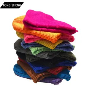 Хлопковые простые большие вязаные женские шерстяные теплые повседневные осенне-зимние облегающие шапки Tong Sheng на заказ