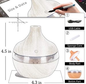 <span class=keywords><strong>Diffusore</strong></span> di Aromi Professionale da 300ml per <span class=keywords><strong>Oli</strong></span> <span class=keywords><strong>Essenziali</strong></span>, Nuovo <span class=keywords><strong>Design</strong></span>, Vendita Calda, Produttore Cinese - Product Image 6