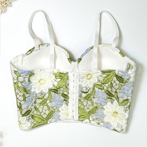 Corsé Floral de encaje verde para mujer, lencería Floral, corsé tetonoso, corpiño, sujetador superior Fairycore - Product Image 3