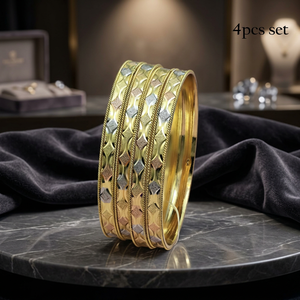 Venta al por mayor 3 Tone Gold Plated Forming Bangle, Multi Tone Gold Bangles, Fashion Bangles Jewelry, Tri Color Bangles, 3 Tone Jewelry - Product Image 2