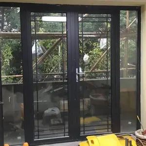 Window Solution Manufacturer Bedroom Glass Black Aluminum Double Glaze Casement Doors