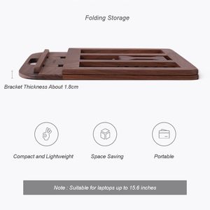 Gỗ máy tính xách tay đứng 6 góc độ có thể điều chỉnh lơ lửng di động bàn có thể gập lại thông gió Non-Slip Riser lưu trữ giá - Product Image 4
