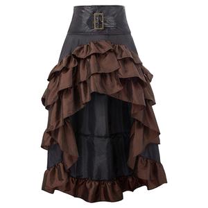 Gonna Gotica Vittoriana 2025 con Balze in Raso e Bordi in Pizzo, Gonna Corsetto Vintage Steampunk, Abito <span class=keywords><strong>da</strong></span> <span class=keywords><strong>Pirata</strong></span> per Cosplay - Product Image 3