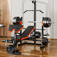 Banc de musculation multifonction pliable en acier pour la maison, station de musculation avec barre et station de traction dorsale