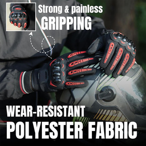 Gants de moto en cuir de vachette véritable pour homme et femme, gants de course tout-terrain à doigts entiers, gants personnalisés pour motards - Product Image 3