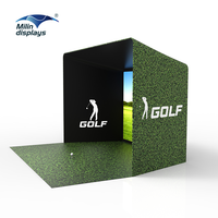 Simulator Golf dalam ruangan profesional, Simulator Golf 3D proyeksi interaktif permainan Golf Set Simulator untuk taman olahraga