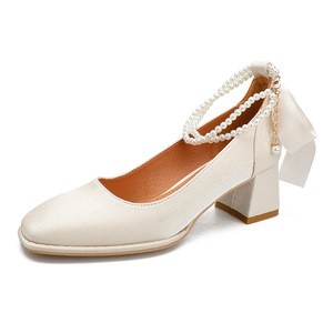 <span class=keywords><strong>Zapatos</strong></span> de <span class=keywords><strong>Tacón</strong></span> Alto con Punta Cuadrada y <span class=keywords><strong>Tacón</strong></span> Grueso para Mujer, <span class=keywords><strong>Zapatos</strong></span> Mary Jane <span class=keywords><strong>Rojos</strong></span> para Boda, <span class=keywords><strong>Zapatos</strong></span> de <span class=keywords><strong>Tacón</strong></span> <span class=keywords><strong>Medio</strong></span> con Perlas de Alta Gama - Product Image 1