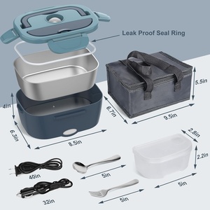 Portable 60W BPA Free Stainless Steel Electric <b>Lunch</b> <b>Box</b> 1.8L 2 <b>Compartments</b> Hot Food Warmer Heating Compatible - Product Image 6