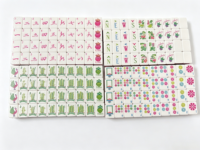 Jeu de tuiles de mahjong américain de luxe personnalisé de qualité supérieure, grande taille, en acrylique, moderne, pour jeu de table familial, résistant à l'eau, durable, portable, 4