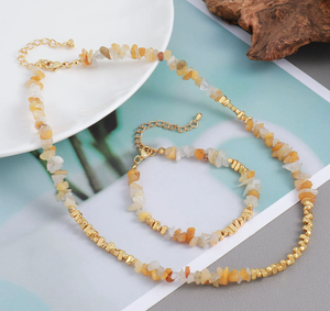 Collar <span class=keywords><strong>de</strong></span> Gargantilla con Cuentas Hechas a Mano, Collar <span class=keywords><strong>de</strong></span> Piedras <span class=keywords><strong>de</strong></span> Cristal Curativas Irregulares, Joyería Bohemia para Mujer - Product Image 2