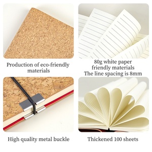 Cuaderno de Bolsillo KUKESI CORK Hecho a Mano, 100 Hojas Rayadas, Páginas en Blanco, Insertos para Viajeros, Encuadernación Reutilizable, Bolsa con Cierre, Regalo - Product Image 5