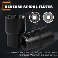 Kit de démontage des écrous de roue 21mm Lug Nut Remover 1/2 pouces-Drive Impact Easy Out Bolt Extractor Socket