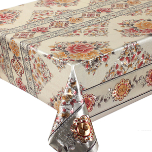 <span class=keywords><strong>Tovaglia</strong></span> di Lusso Impermeabile all'Ingrosso, Copritavolo in PVC Dorato con Effetto 3D in Rilievo <span class=keywords><strong>per</strong></span> Cene e Picnic - Product Image 1
