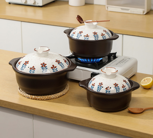 Casserole en céramique de haute qualité, pot à soupe émaillé à la main, ustensile de cuisine écologique, <span class=keywords><strong>cocotte</strong></span> en céramique émaillée - Product Image 4