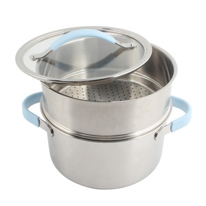 Dishwasher Safe <b>for</b> Gas and <b>Induction</b> Cookers Stainless Steel Soup <b>Pot</b> with Lid and Steamer - Product Image 4