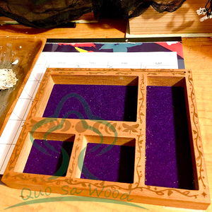 Fournitures de décoration mystique de l'autel païen, porte-cartes de Tarot Wiccan en bois avec Phase de lune - Product Image 4