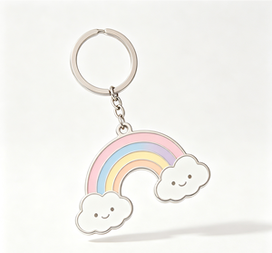 Rainbow Enamel Metal Key Chain Stainless Steel Pendant <b>Keyring</b> Cloud <b>Charm</b> Gift Accessory - Product Image 3