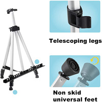 Caballete de Pintura Metálico Plegable y Portátil con Soporte Telescópico, Soporte de Exhibición de Arte Multitamaño para Regalos Publicitarios