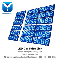 Letrero Digital LED de 7 Segmentos para Gasolinera de 8, 10 y 12 Pulgadas con RS485/Control Remoto/PC