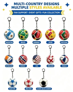 Porte-clés anti-stress personnalisé en forme de ballon de football avec drapeau national, jouet pour soulager l'anxiété et le stress, idéal pour les événements sportifs et les cadeaux - Product Image 1