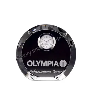 EB003卸売会社記念日カスタマイズされたパーソナライズされたK9クリスタル時計お土産用