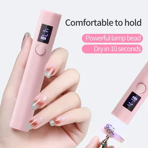 เครื่องอบเล็บ UV LED แบบพกพาขนาดเล็ก สองหัว พร้อมที่ดันหนังกำพร้า ใช้แบตเตอรี่แบบชาร์จได้ สำหรับอบเจลทำเล็บ - Product Image 2
