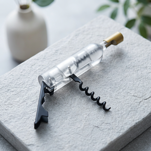 Ouvre-bouteille multifonctionnel avec tire-bouchon et levier, pour bouteilles de vin et de bière, fonctionnement manuel, compact et portable - Product Image 1