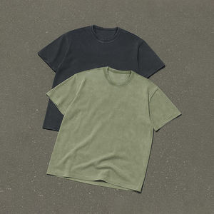 Camiseta Kingsen de Alta Calidad para Hombre, 100% Algodón, Lavado Ácido, Transpirable, de Secado Rápido, con Bordado Personalizado, para Verano - Product Image 1