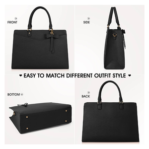 Sac à bandoulière en cuir PU noir pour <span class=keywords><strong>homme</strong></span> avec compartiment pour <span class=keywords><strong>ordinateur</strong></span> portable de grande capacité pour les voyages, le travail, les affaires, l'école - Product Image 3