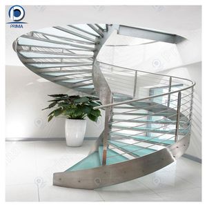 <span class=keywords><strong>Escalier</strong></span> en métal incurvé de conception moderne Prima, <span class=keywords><strong>escalier</strong></span> en <span class=keywords><strong>bois</strong></span> incurvé durable, marche en verre trempé, garde-corps en tige incurvée, <span class=keywords><strong>escalier</strong></span> incurvé - Product Image 6